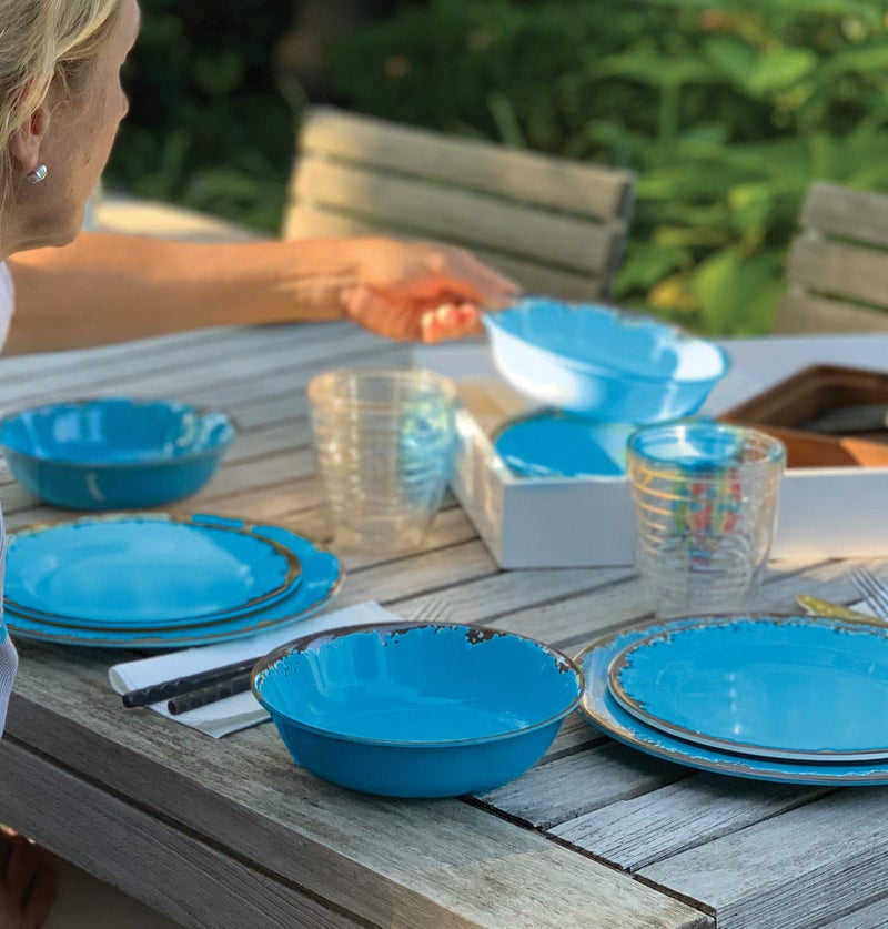 Fox Run Melamine Dinnerware Set, Dark Blue, 12 Piece - Image 3